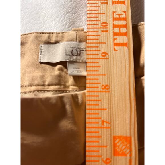 LOFT Petites Khaki Pants Size 4P Button Waist Career Trousers Minimalist Chic - Picture 11 of 12